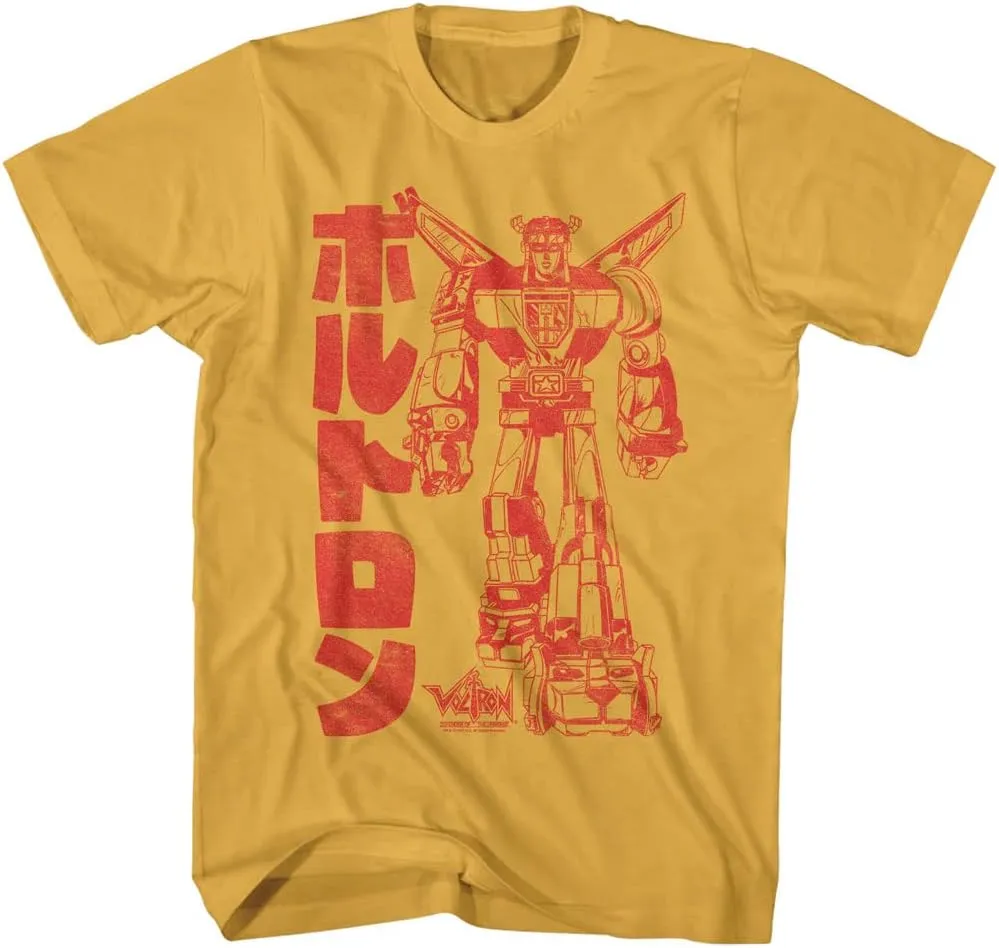 Voltron T Shirt Katakana Japanese Print Mens Short Sleeve T Shirts Vintage Style Graphic Tees