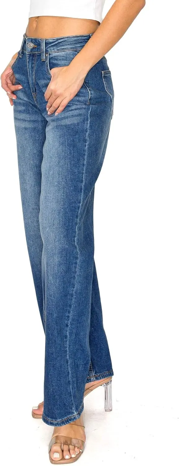 WAX JEAN Womens Juniors Loose Fit Wide Leg Jeans