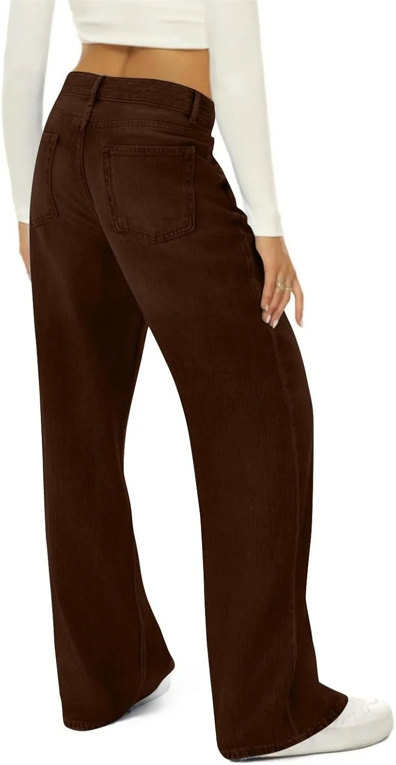 Wide Leg Jeans for Women 2025 Summer High Waisted Strechy Trendy Baggy Bootcut Y2K Street Denim Pants Plus Size