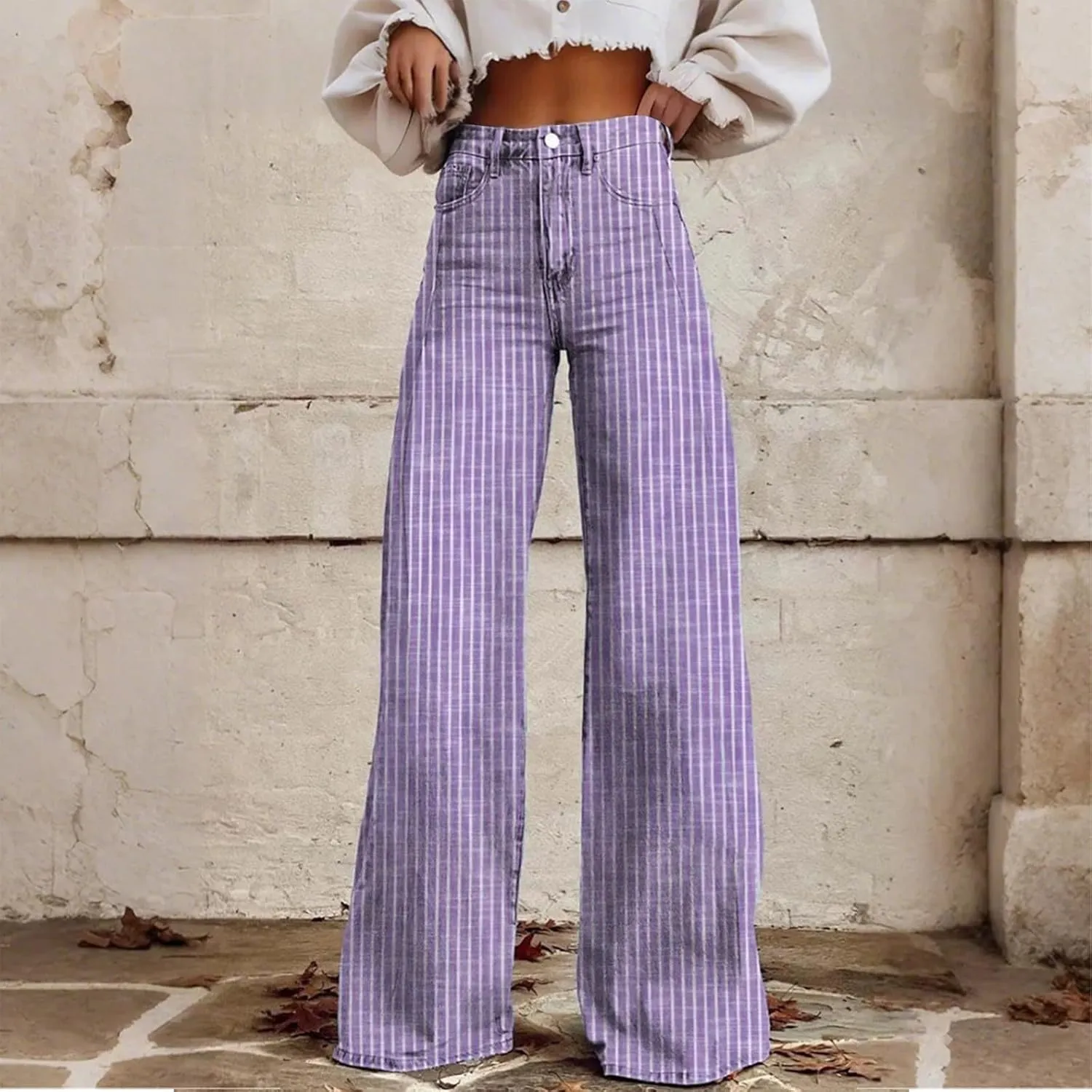 Wide Leg Jeans for Women, Chic Trendy Lightweight Loose Casual Soft Women's Trousers
