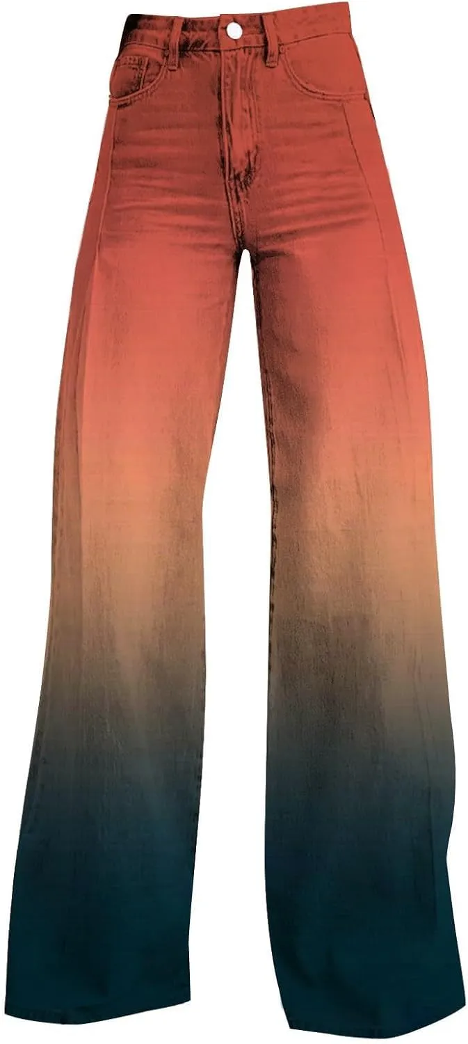 Wide Leg Jeans for Women, Trendy Chic Loose Casual Lightweight Soft Trousers