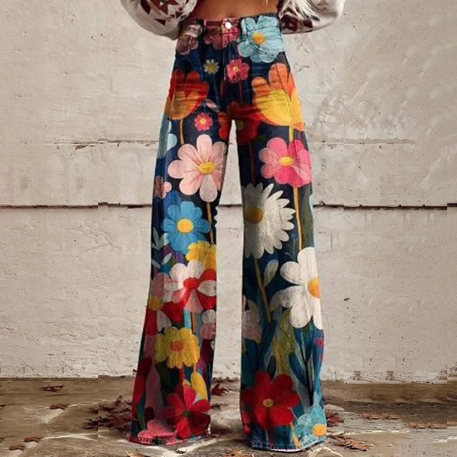 Wide Leg Jeans for Women, Trendy Chic Loose Casual Lightweight Soft Trousers