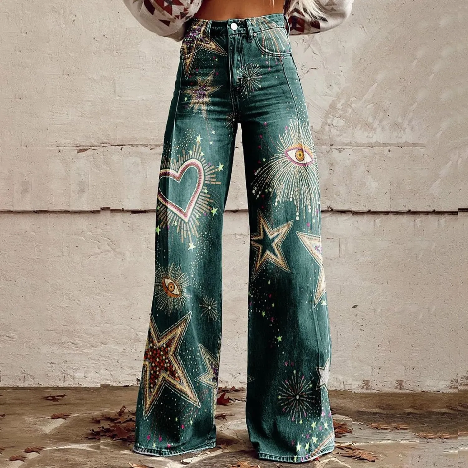 Wide Leg Jeans for Women, Trendy Chic Loose Casual Lightweight Soft Trousers