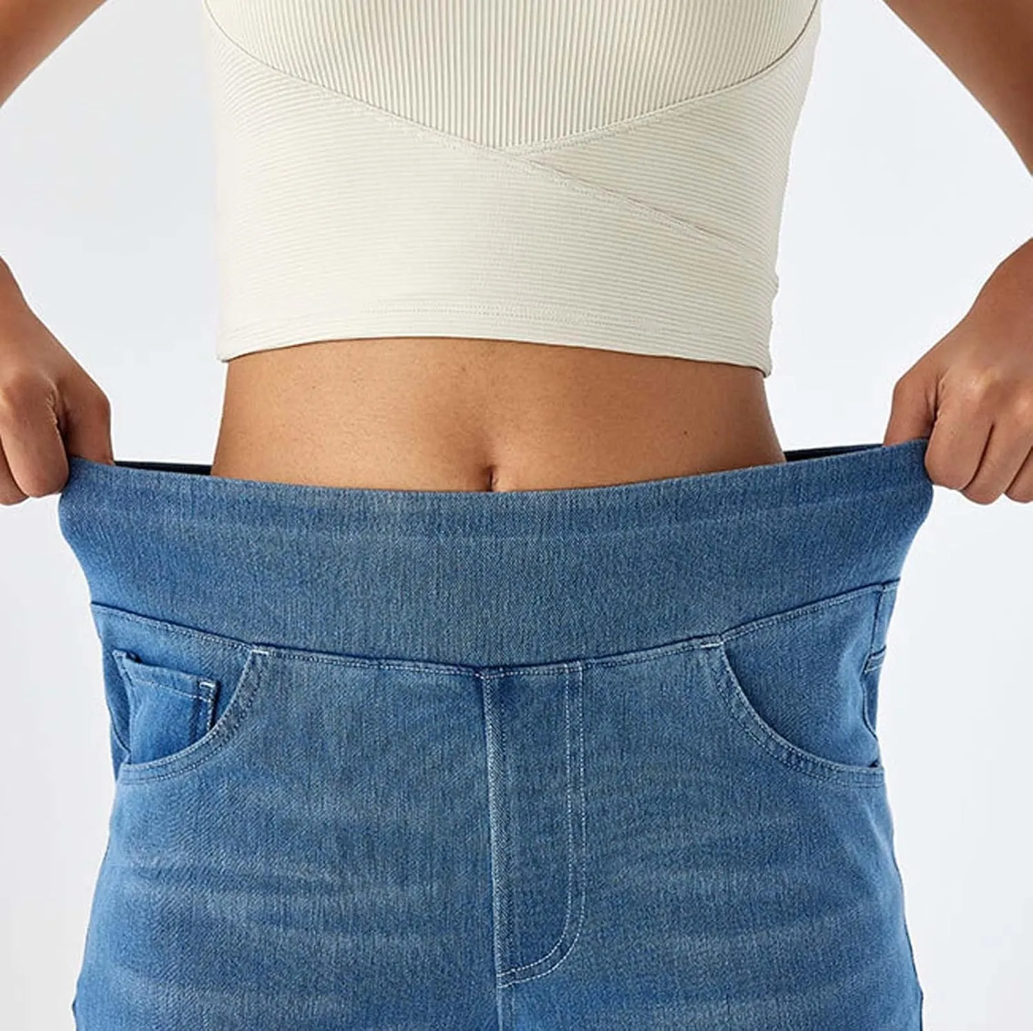 Wide Leg Jeans for Women Trendy High Waisted Trousers Stretchy Baggy Denim Pants
