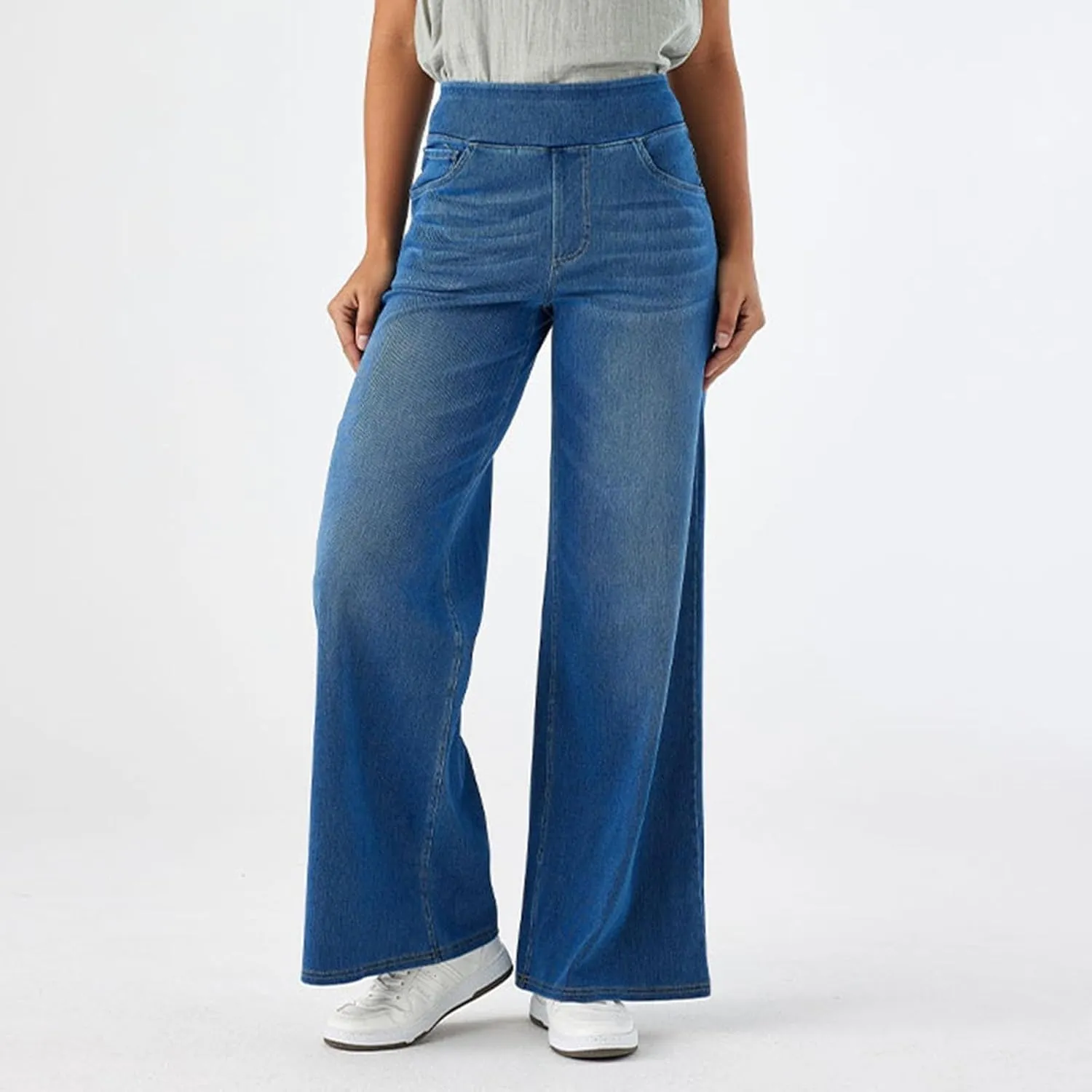 Wide Leg Jeans for Women Trendy High Waisted Trousers Stretchy Baggy Denim Pants