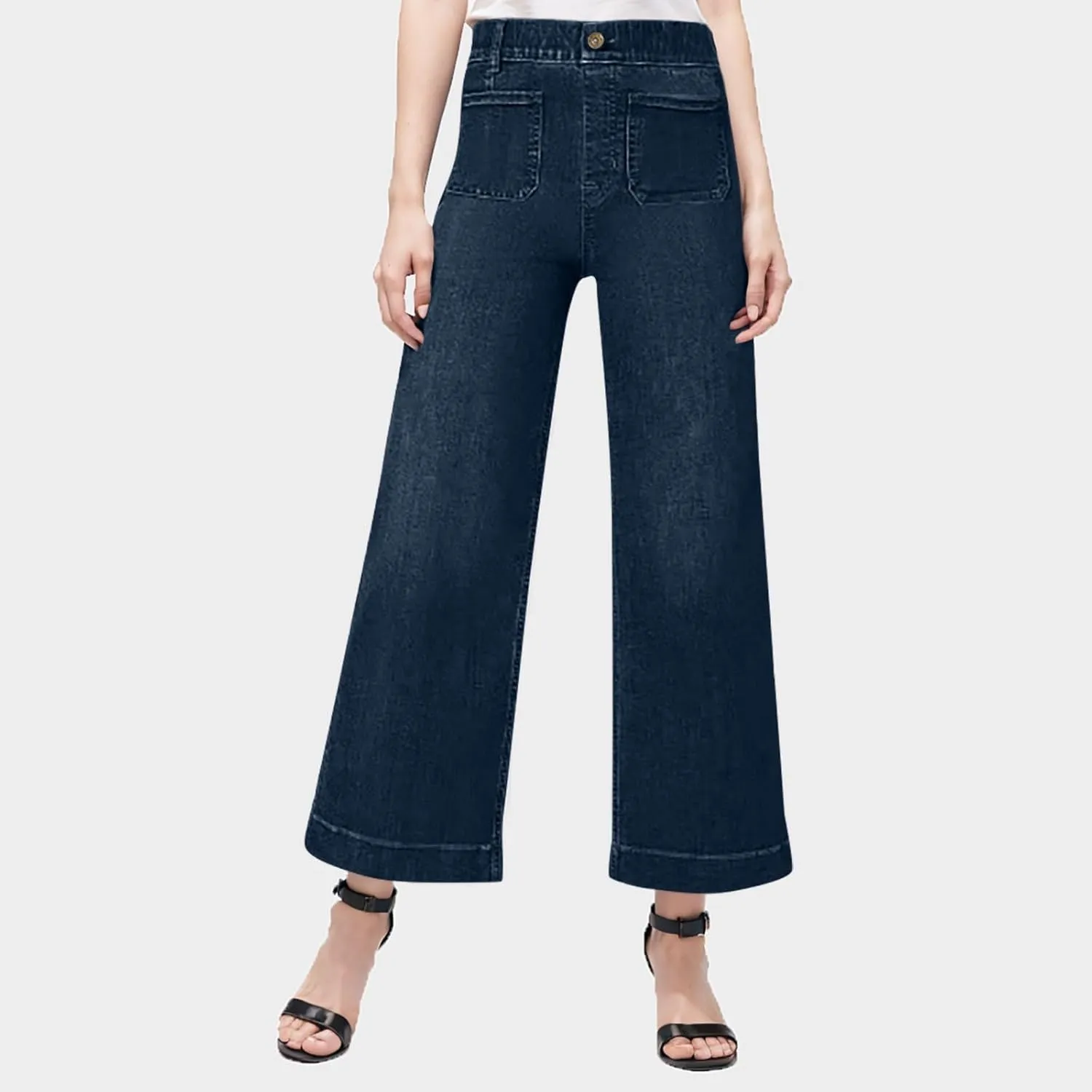 Wide Leg Pants for Women Plus Size Jeans High Waisted Denim Pants A Line Jean Pants Loose Fit Trousers Stretch Pants