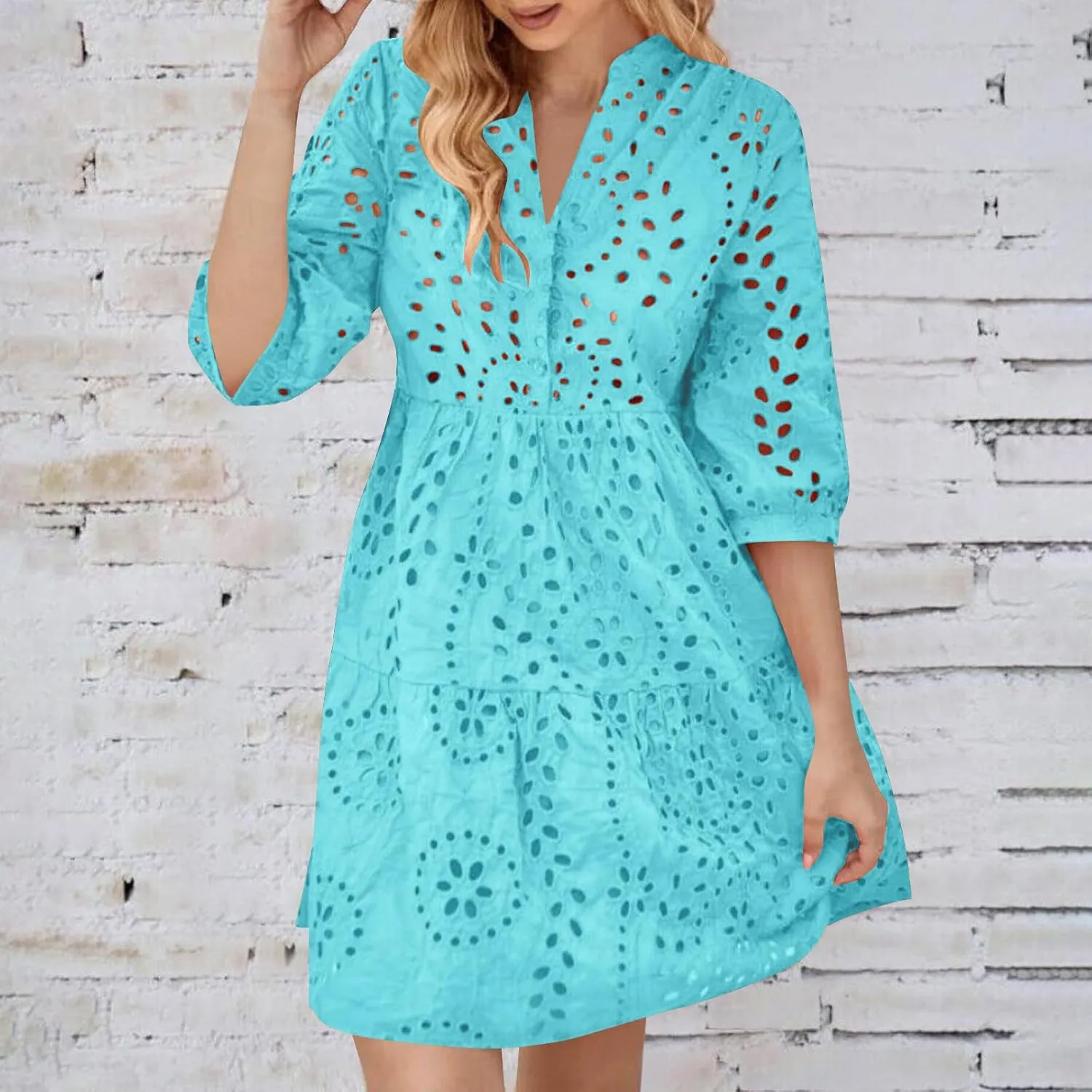 Women Casual Outfits for Summer Short Sleeve Dresses Aline Loose Midi Dress Swing Shift Dress Vacation Travel Dress