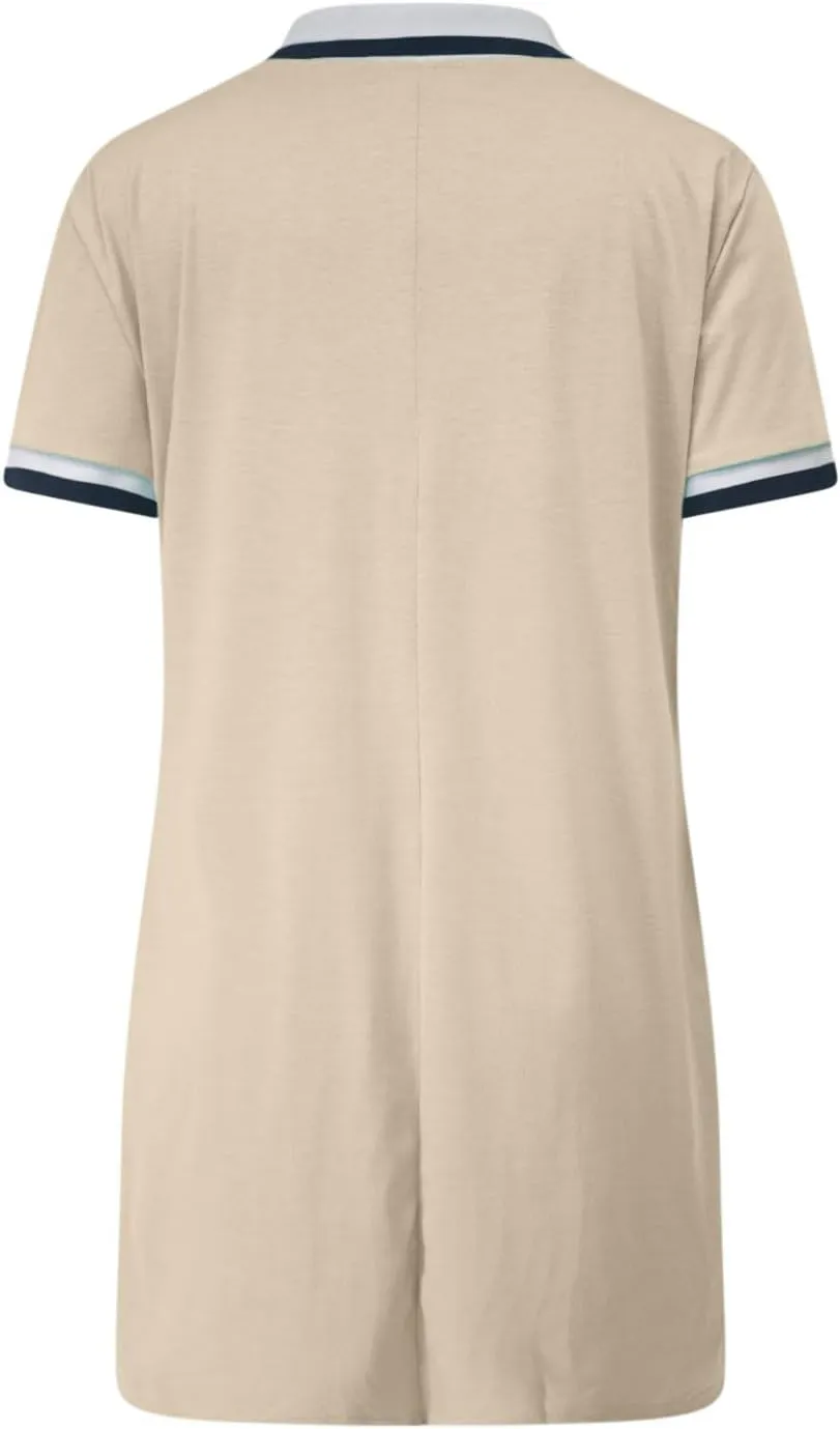Women Lapel Short Sleeve Dresses 2025 Summer Casual Athletic Dress with Pocket, Ladies Golf Dress T-Shirt Dresses