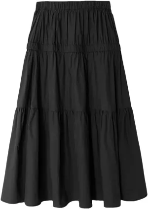 Women Summer High Waist Knit Long Pleated Skirts
