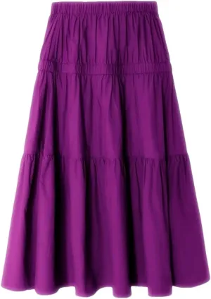 Women Summer High Waist Knit Long Pleated Skirts