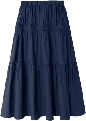 Women Summer High Waist Knit Long Pleated Skirts
