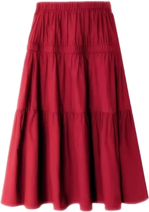 Women Summer High Waist Knit Long Pleated Skirts