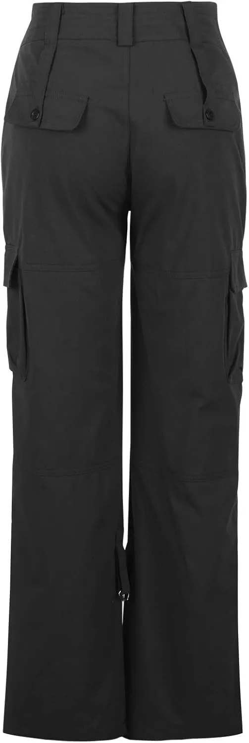 Womens Baggy Cargo Pants Low Rise Straight Wide Leg Y2K Trendy Pants Workout Trousers Streetwear with Pockets
