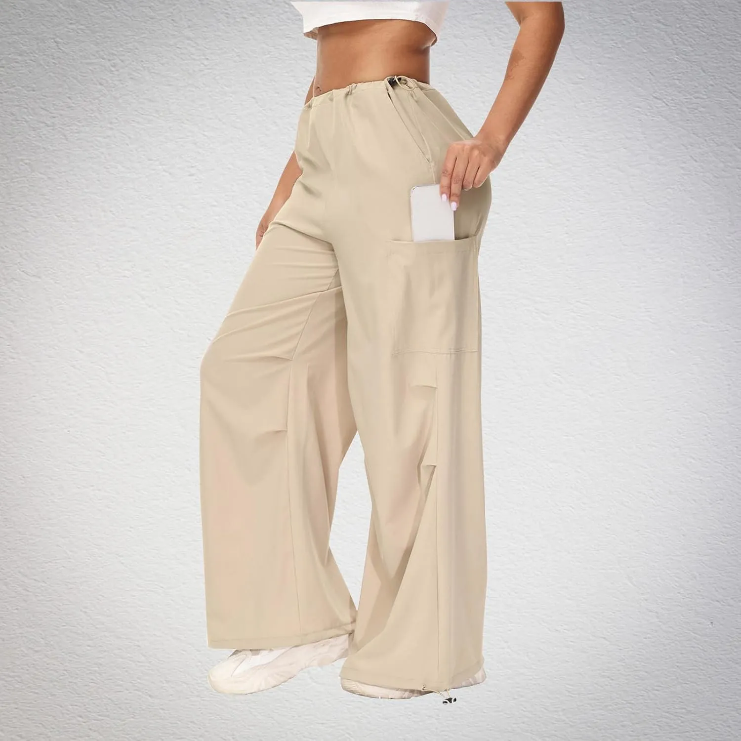 Womens Cargo Jeans with Pockets Straight Wide Leg Trousers High Waisted Baggy Jeans Y2K Streetwear Pants Women
