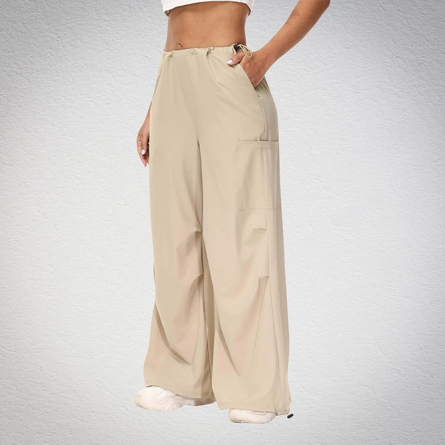 Womens Cargo Jeans with Pockets Straight Wide Leg Trousers High Waisted Baggy Jeans Y2K Streetwear Pants Women