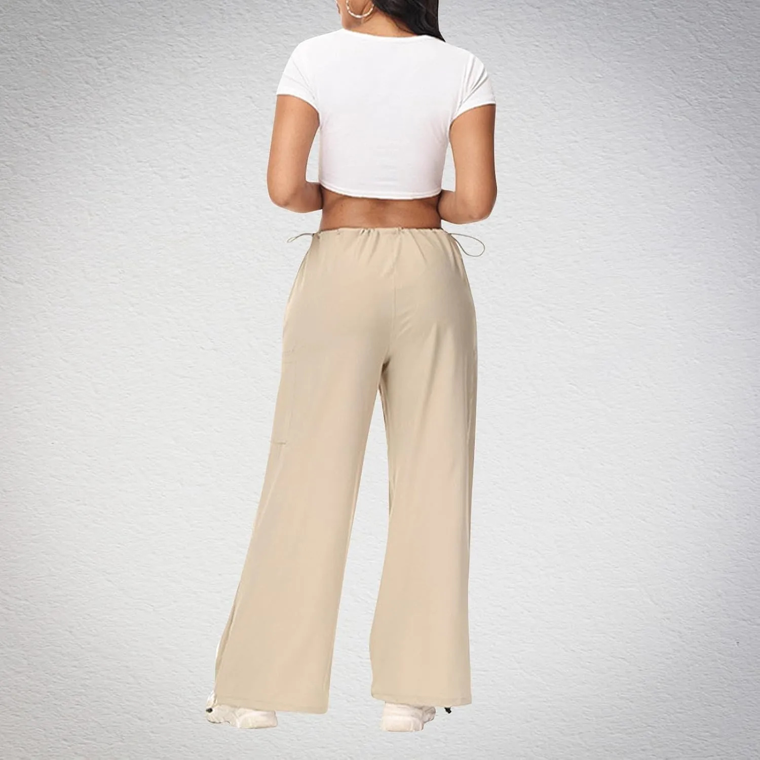 Womens Cargo Jeans with Pockets Straight Wide Leg Trousers High Waisted Baggy Jeans Y2K Streetwear Pants Women