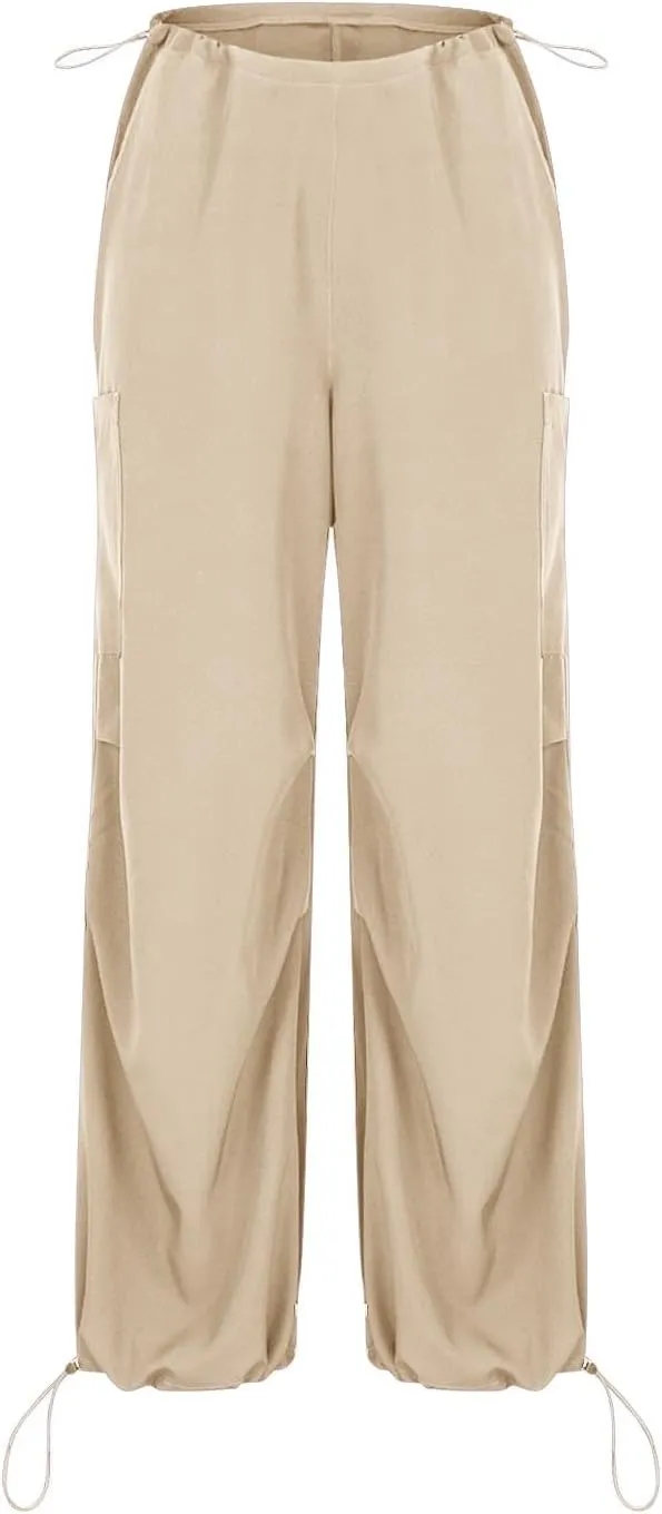 Womens Cargo Jeans with Pockets Straight Wide Leg Trousers High Waisted Baggy Jeans Y2K Streetwear Pants Women