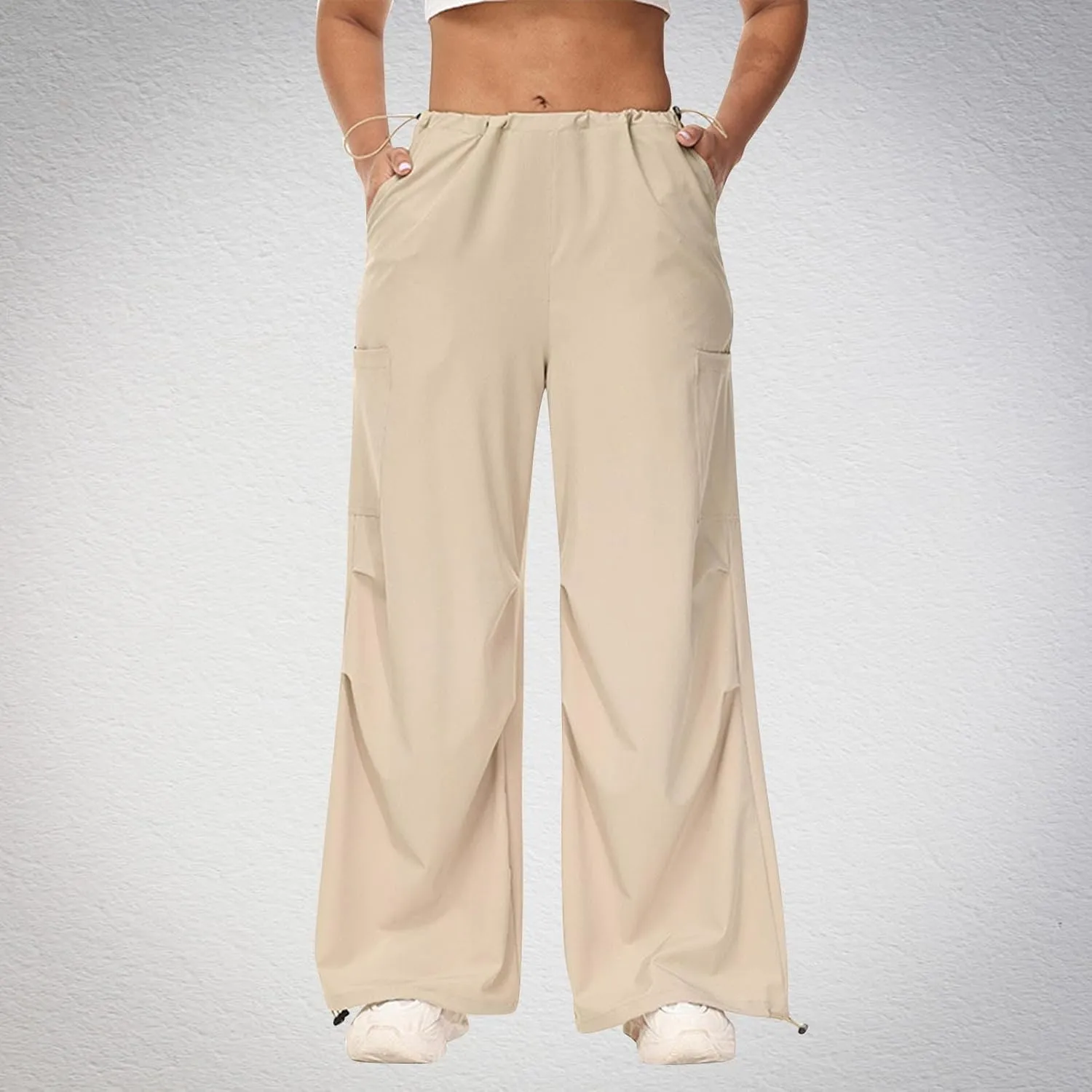 Womens Cargo Jeans with Pockets Straight Wide Leg Trousers High Waisted Baggy Jeans Y2K Streetwear Pants Women