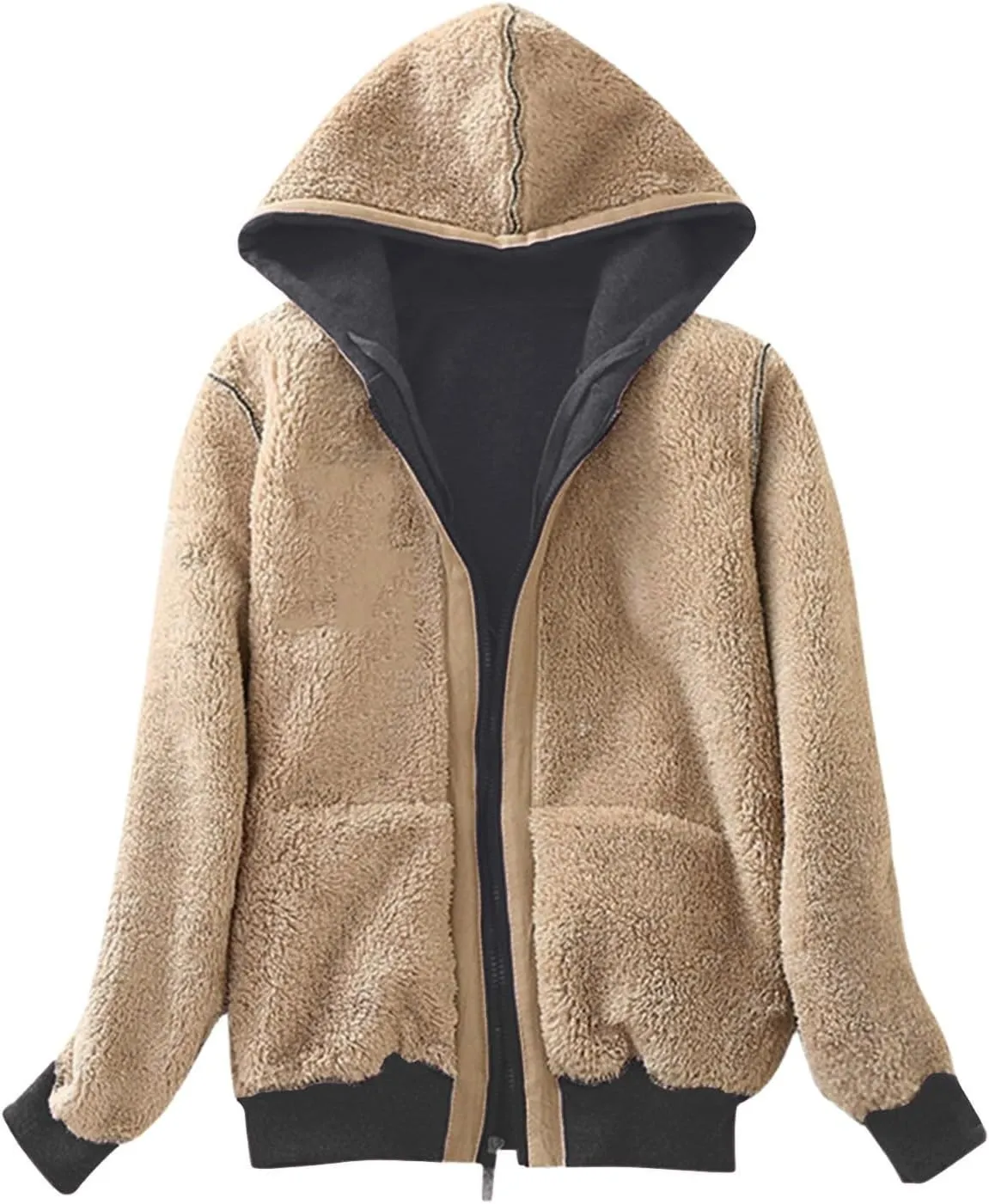 Womens Casual Oversized Sweatshirt Womens Zip Up Hoodies Cropped Sweatshirts Fleece Jackets Fall Outfits Hooded