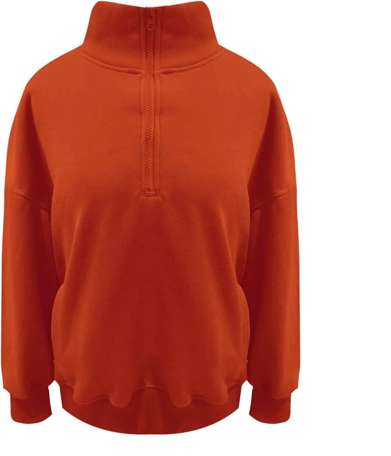 Womens Cropped Hoodies Fashion Solid Lapel Half Zip Up Fall Thick Long Sleeve Pullovers Winter Casual Fashion Tops