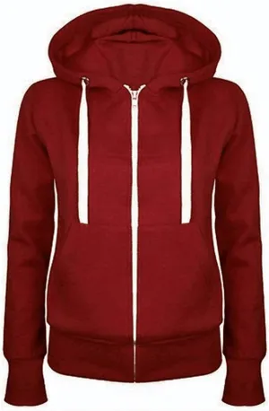 Womens Fleece Hoodies Long Sleeve Drawstring Sweatshirts Full Zip Up Sweater Hooded Jackets Coat with Pocket