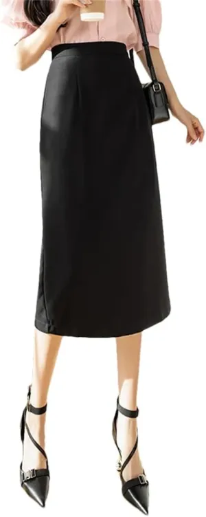 Women's Formal Solid Color Elegant High Waist Workwear Back Zipper A-Line Skirts