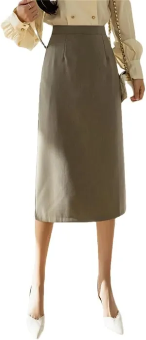 Women's Formal Solid Color Elegant High Waist Workwear Back Zipper A-Line Skirts