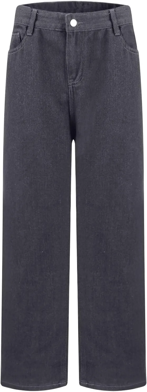 Women's High-Waisted Wide Leg Jeans Vintage Denim Pants Comfortable Casual Loose Fit Retro Style