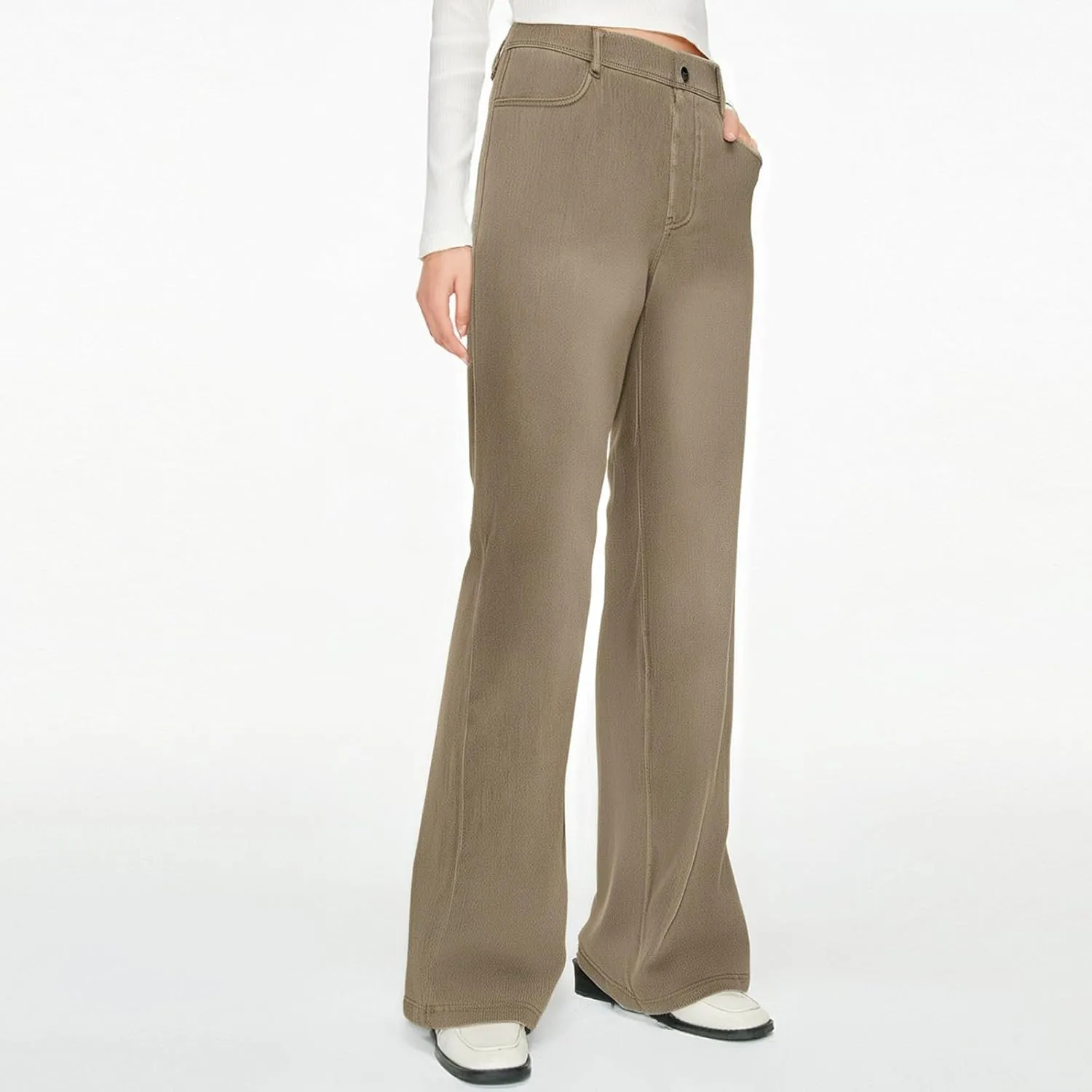 Womens Jeans High Waisted Stretchy Wide Leg Baggy Denim Pants Trousers with Pockets Sweatpant Plus Size