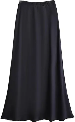 Women's Long Skirt High-Waist Bodycon Summer Satin A Line Skirts for Women
