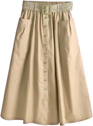 Women's Long Skirt Summer Spring High-Waist Retro A-Line Skirts for Women
