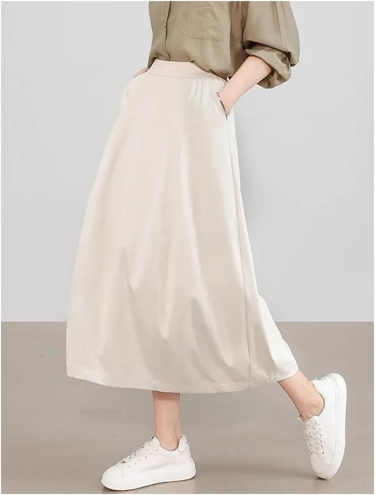 Women's Long Skirt Summer Thin Loose Japanese Casual A Line Skirts for Women