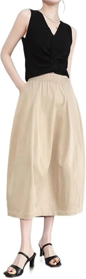 Women's Long Skirt Summer Thin Loose Japanese Casual A Line Skirts for Women