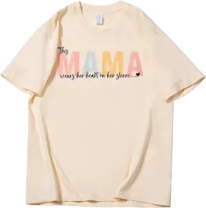 Womens Mama Oversized Tshirt Short Sleeve Shirts Casual Loose Beach Tops Mama Tshirt