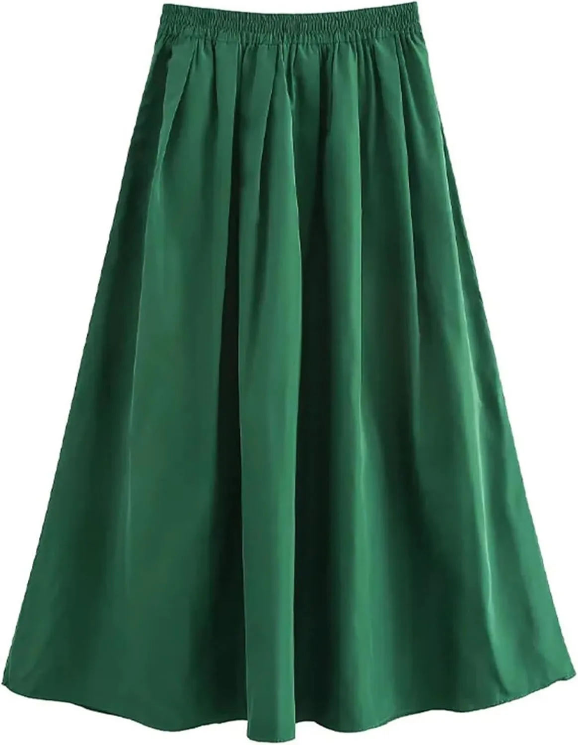Womens Midi Length Skirt Fashion High-Waisted Business Casual Flowy A Line Skirts