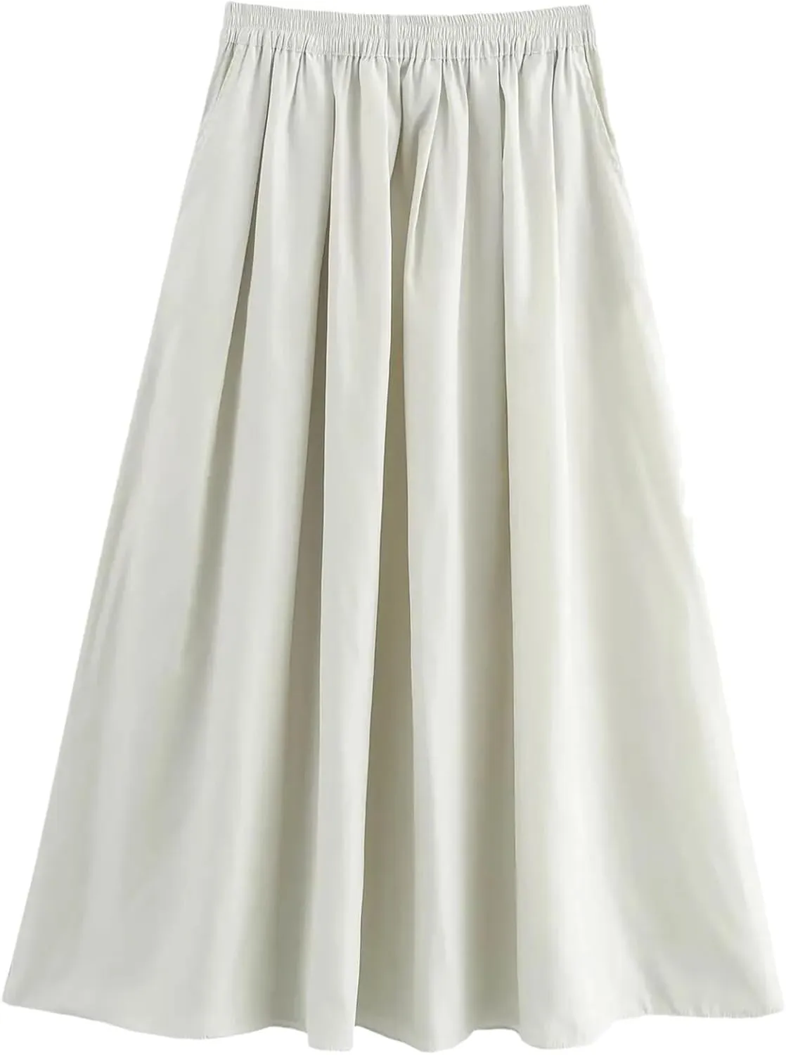 Womens Midi Length Skirt Fashion High-Waisted Business Casual Flowy A Line Skirts