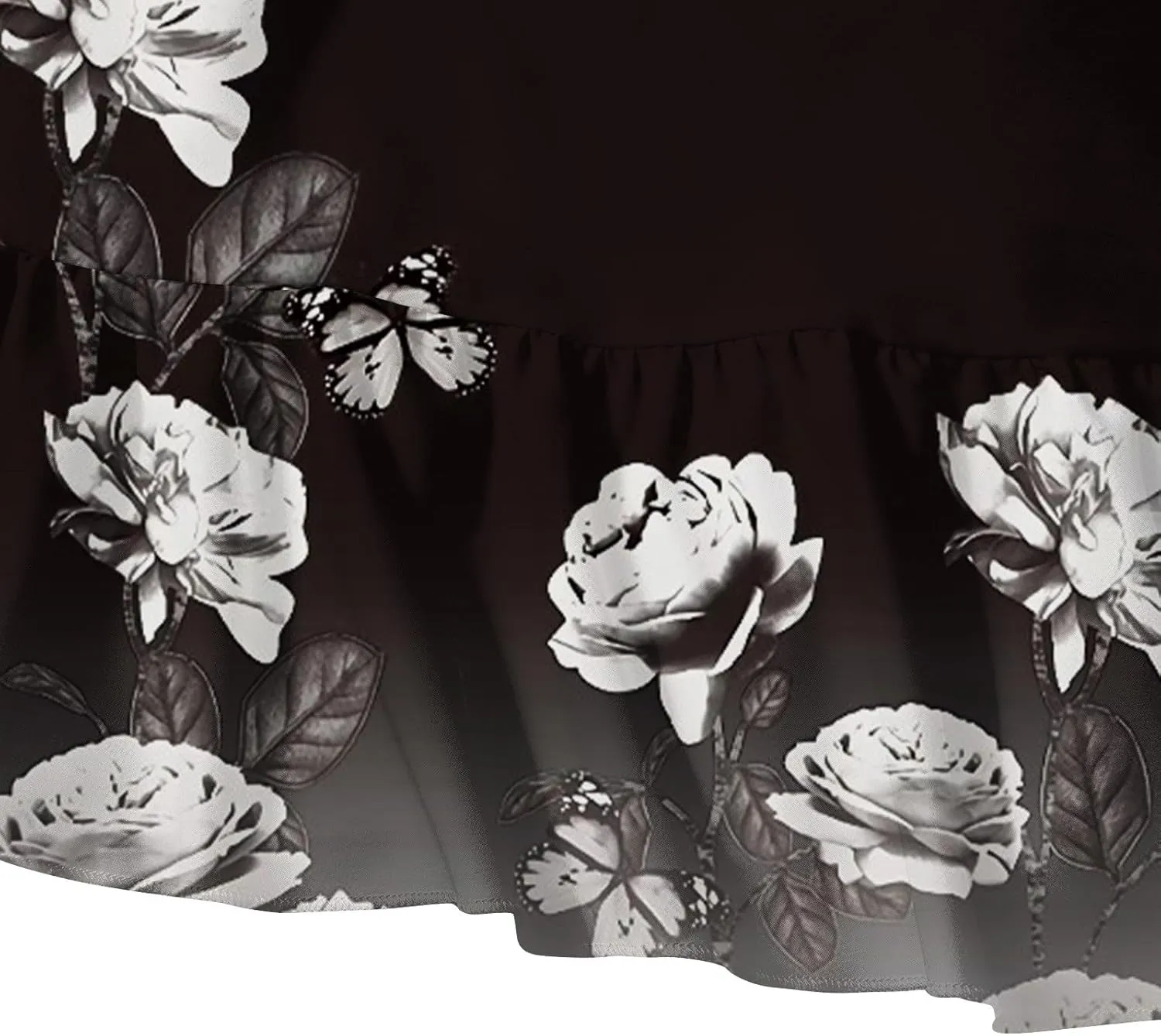Women's Midi Skirt Boho Floral Maxi Skirt Summer Asymmetrical High Low Hem Flowy Dress Elegant Beach Vacation Clothing