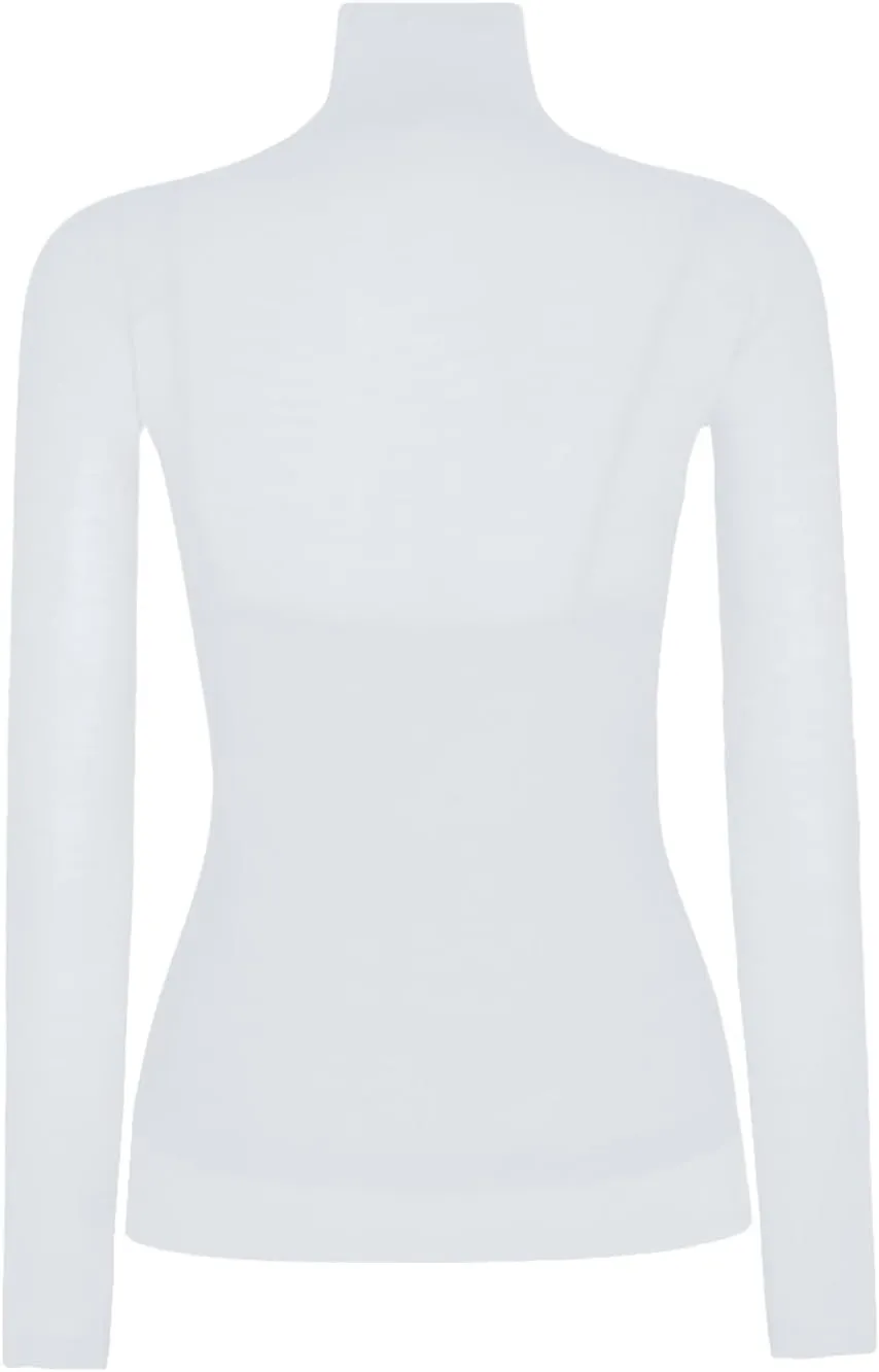 Women's Mock Turtleneck Sheer Mesh Top Stretch Layering Blouse Long Sleeve Bodycon Shirt Summer Casual Tops for