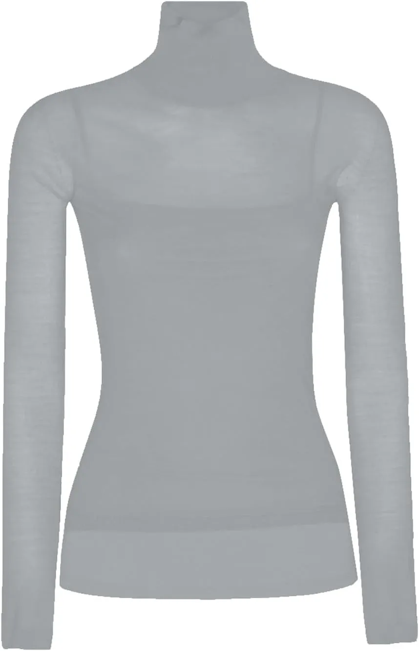 Women's Mock Turtleneck Sheer Mesh Top Stretch Layering Blouse Long Sleeve Bodycon Shirt Summer Casual Tops for
