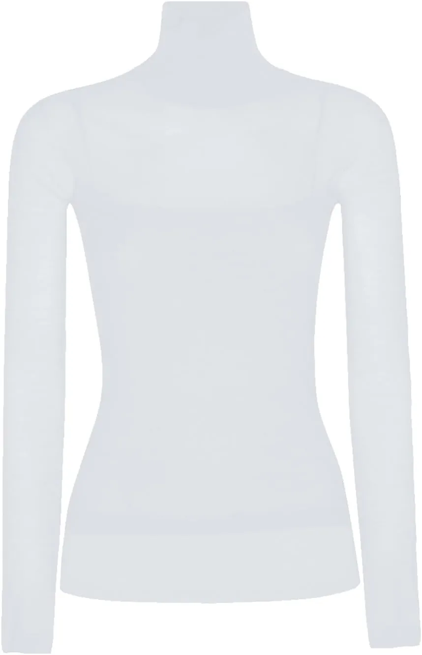 Women's Mock Turtleneck Sheer Mesh Top Stretch Layering Blouse Long Sleeve Bodycon Shirt Summer Casual Tops for