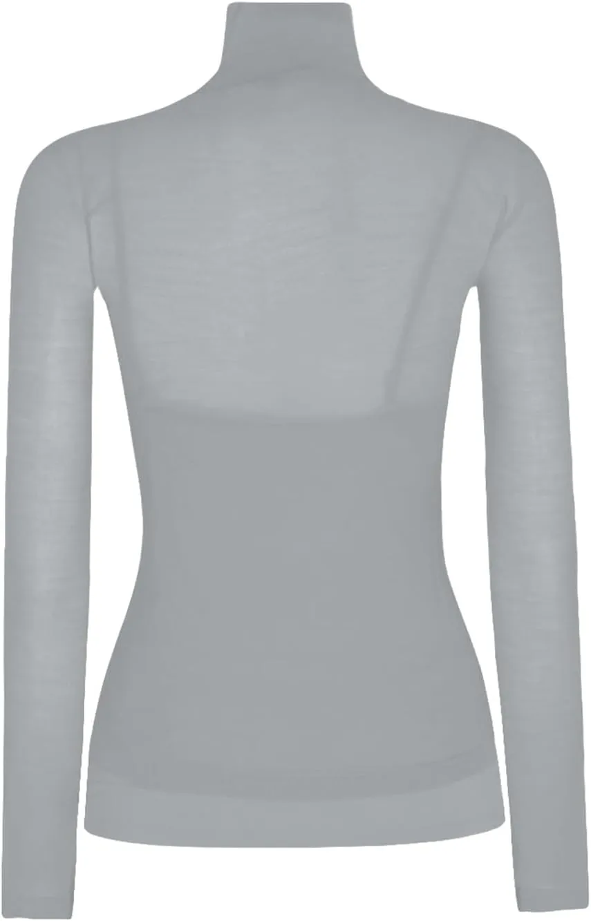 Women's Mock Turtleneck Sheer Mesh Top Stretch Layering Blouse Long Sleeve Bodycon Shirt Summer Casual Tops for