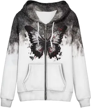 Women's Oversized Full Zip Up Hoodies Sweatshirts Jacket 2024 Fall Long Sleeve Hooded Coat with Pockets