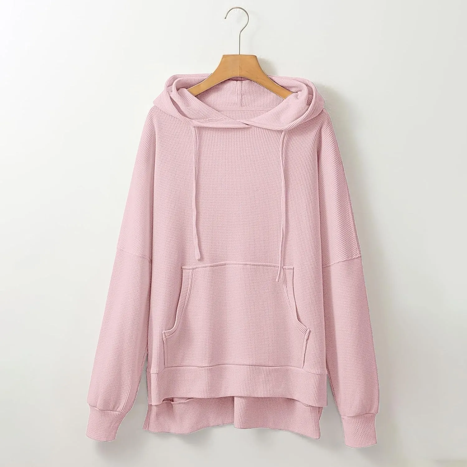 Womens Oversized Hoodies Casual Long Sleeve Drawstring Hooded Side Split Loose Sweatshirts Fall Workout Pullover Tops