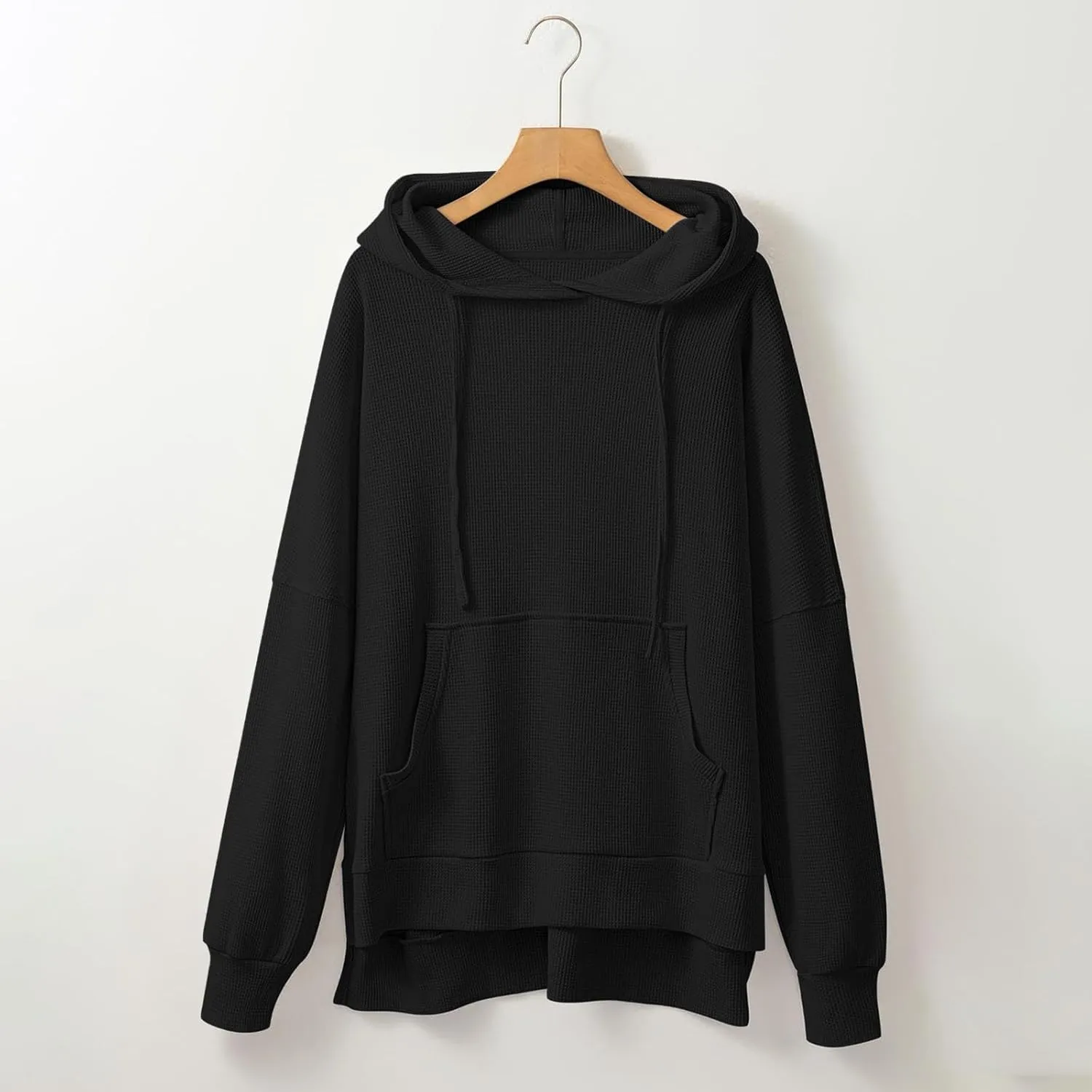 Womens Oversized Hoodies Casual Long Sleeve Drawstring Hooded Side Split Loose Sweatshirts Fall Workout Pullover Tops
