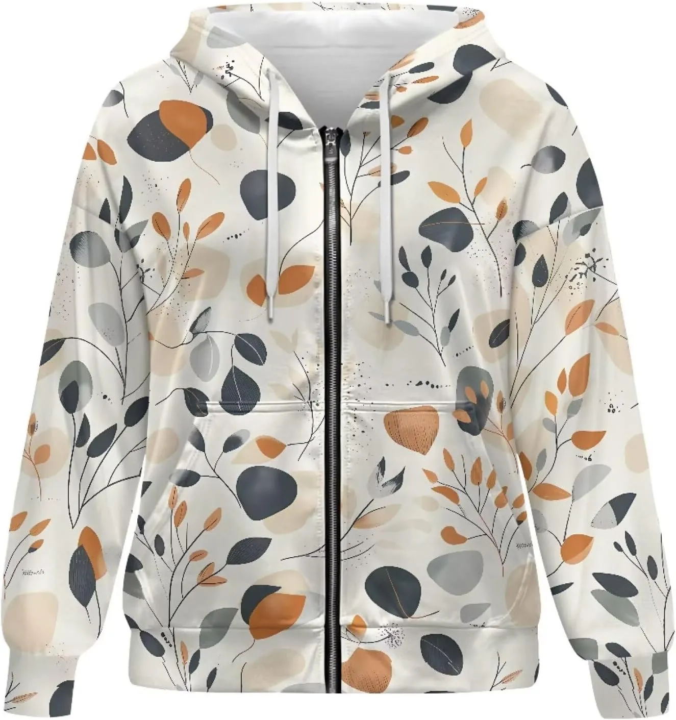 Women's Oversized Zip-Up Hoodies Comfy Long Sleeve Pockets Sweatshirt Loose Fit Y2K Jacket Casual Fashion