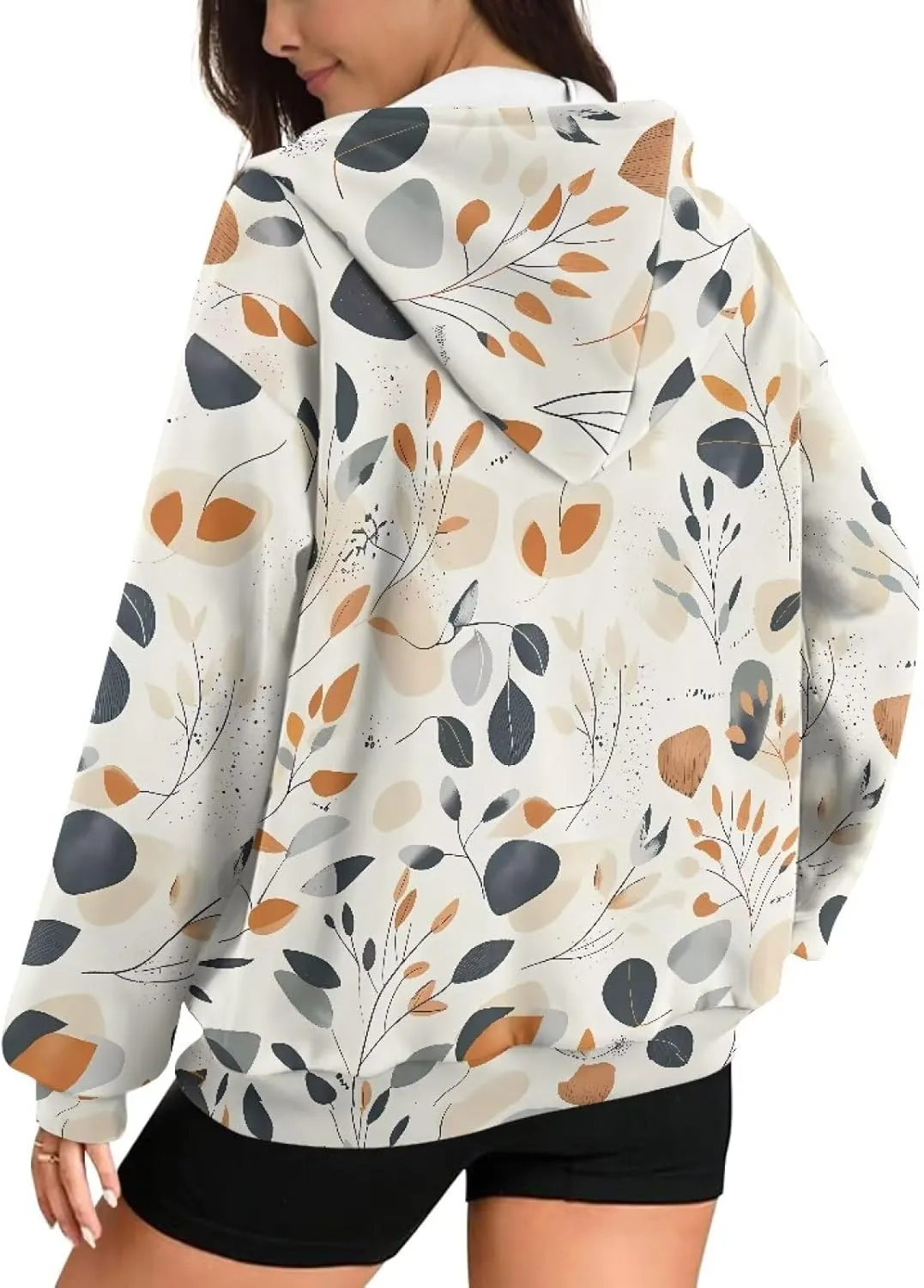 Women's Oversized Zip-Up Hoodies Comfy Long Sleeve Pockets Sweatshirt Loose Fit Y2K Jacket Casual Fashion