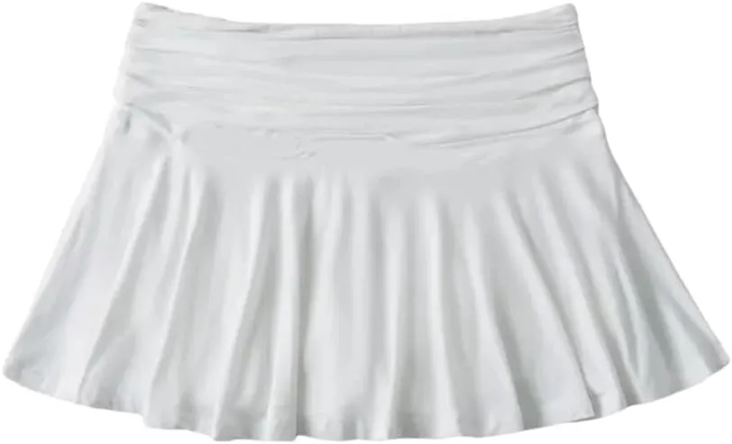 Women's Pleated Patchwork Mini Skirt Y2K Stretch High-Waisted A-Line Skirts