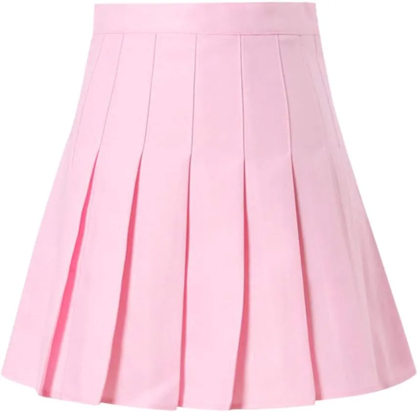 Womens Pleated Tennis Mini Skirts High Waisted A-line Skirts Summer Casual Stretchy Flared Skirts with Lining Shorts