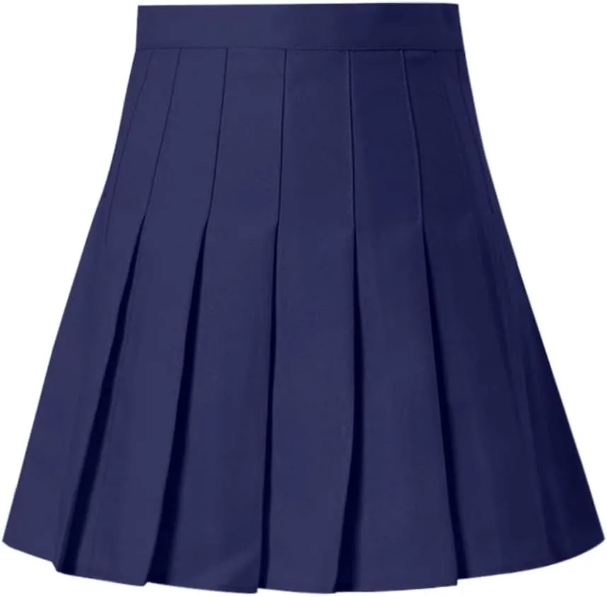 Womens Pleated Tennis Mini Skirts High Waisted A-line Skirts Summer Casual Stretchy Flared Skirts with Lining Shorts