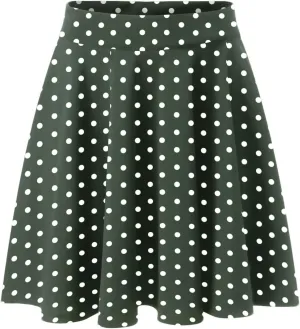 Women's Polka Dot Mini Skirts Casual Elastic High Waisted A-Line Pleated Short Skirt Summer Lightweight Casual Flared Skirts